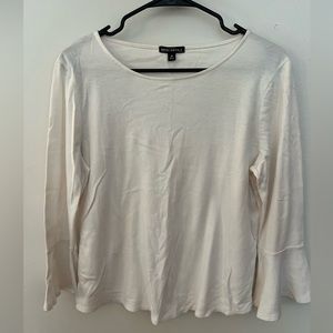 Mercantile Off-White Blouse with Bell Sleeve Detail